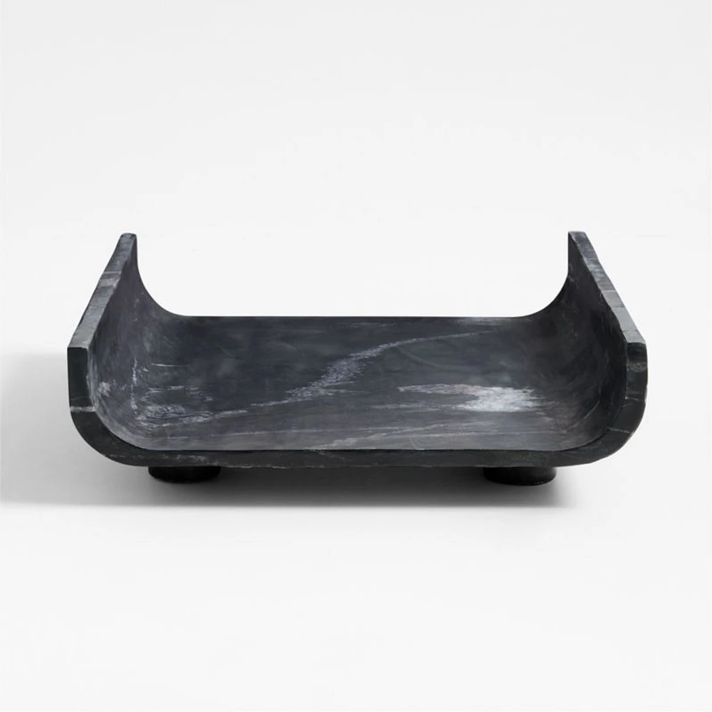 Rox Black Marble Decorative Tray 15" by Brigette Romanek