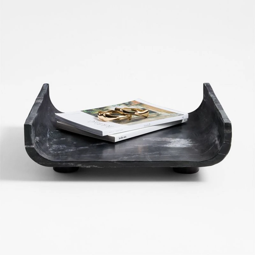 Rox Black Marble Decorative Tray 15" by Brigette Romanek