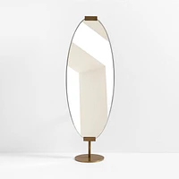 Seen Brass Oval Standing Floor Mirror by Brigette Romanek