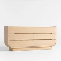 Venice Leather and Oak Wood 6-Drawer Dresser by Brigette Romanek