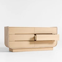 Venice Leather and Oak Wood 6-Drawer Dresser by Brigette Romanek