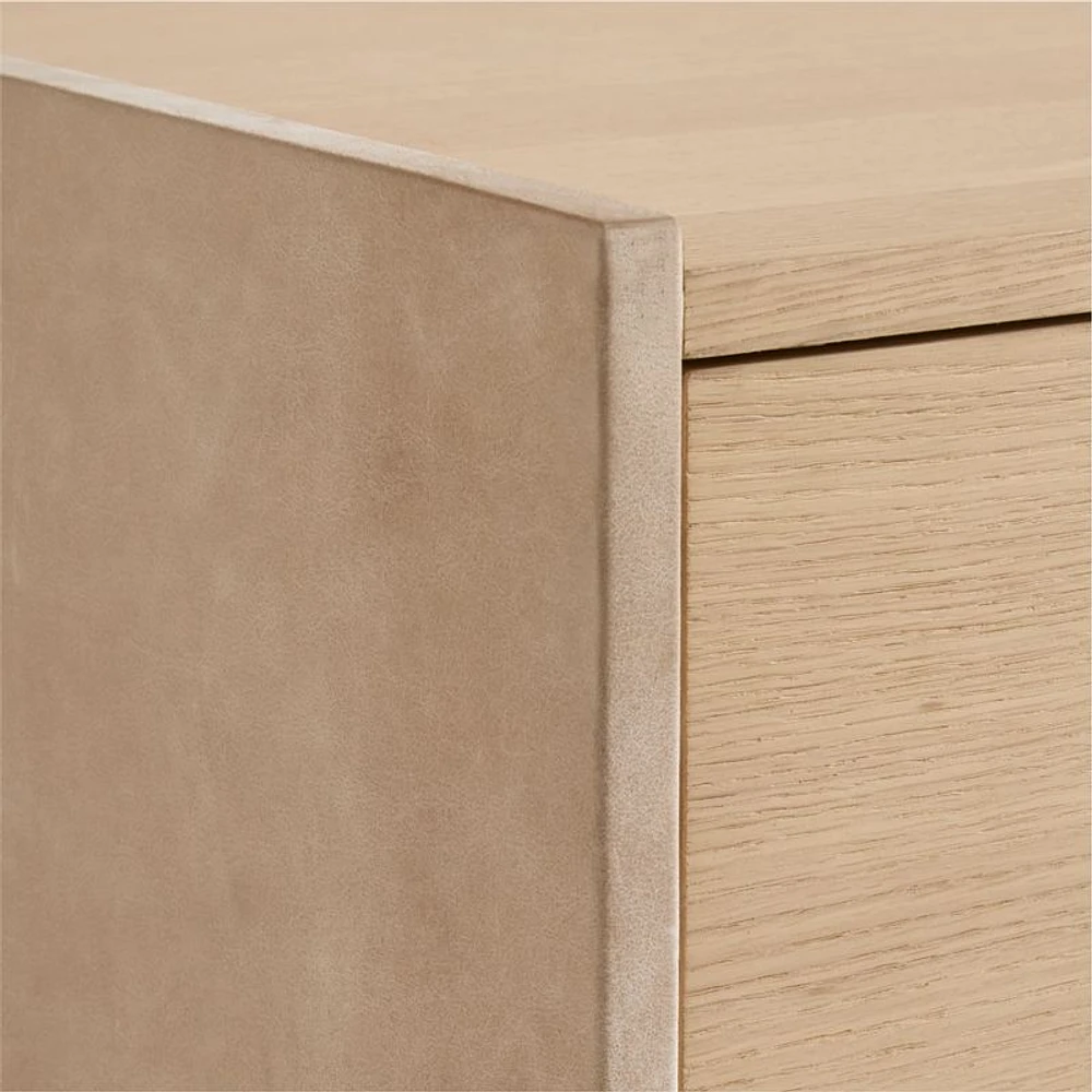 Venice Leather and Oak Wood 6-Drawer Dresser by Brigette Romanek