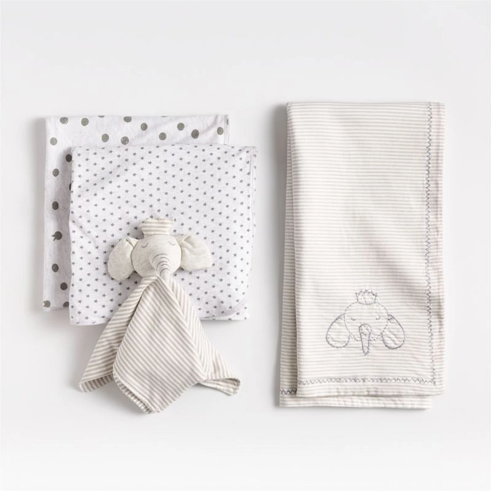 Baby's First Grey Organic Jersey Baby Swaddle Blankets, Set of 2