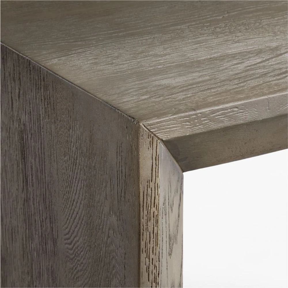 Baja 72" Rectangular Grey Oak Wood Console Table with Shelf