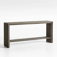 Baja 72" Rectangular Grey Oak Wood Console Table with Shelf