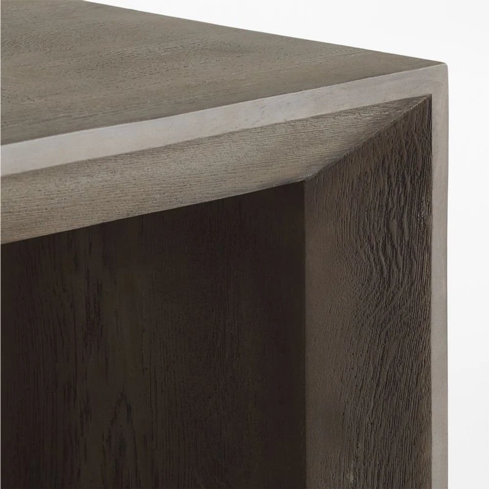 Baja 72" Rectangular Grey Oak Wood Console Table with Shelf