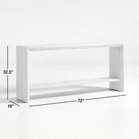 Baja 72" Rectangular Grey Oak Wood Console Table with Shelf