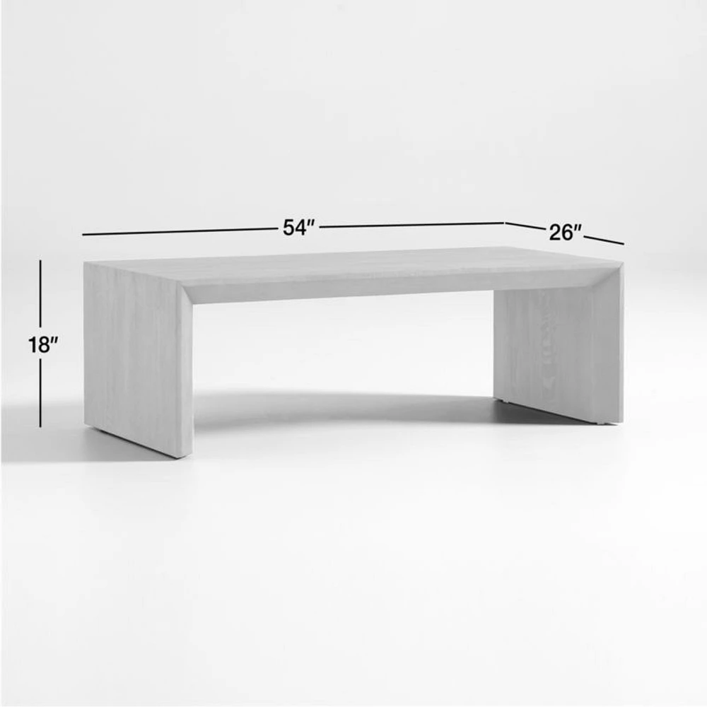 Baja Grey Oak Wood 54" Rectangular Coffee Table