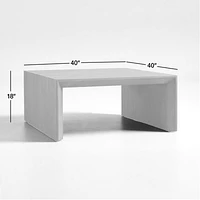 Baja Grey Oak Wood 40" Square Coffee Table