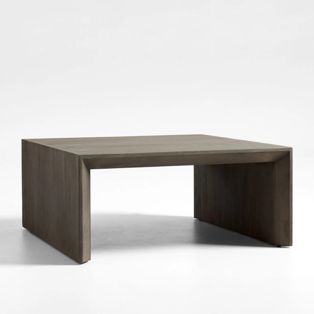Baja Grey Oak Wood 40" Square Coffee Table