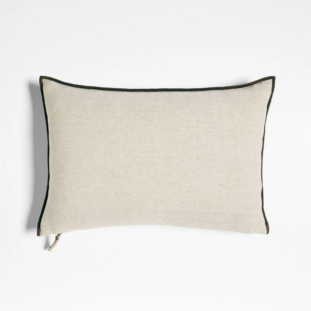 Bande Ivory Textured Stripe 22x15 Throw Pillow Cover