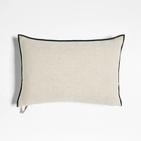 Bande Ivory Textured Stripe 22x15 Throw Pillow Cover