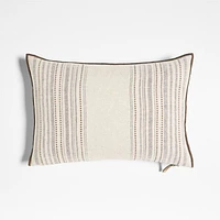 Bande Ivory Textured Stripe 22x15 Throw Pillow Cover