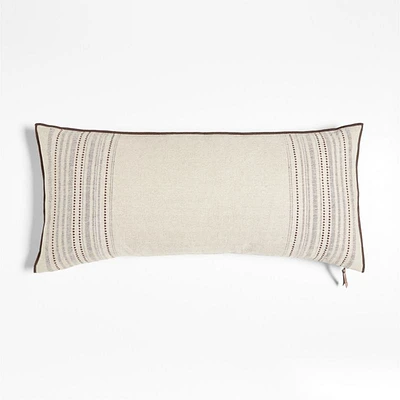 Bande Ivory Textured Stripe 36"x16" Throw Pillow Cover