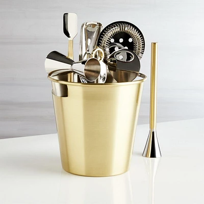 Stainless Steel Bar Tool Set with Gold Finish