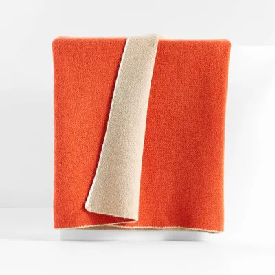 Bardot Persimmon Recycled Cashmere Throw Blanket 70"x55"