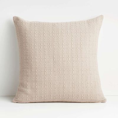 Bari 20"x20" Taupe Knitted Throw Pillow Cover
