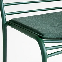 Bari Green Metal Stackable Outdoor Dining Chair with Cushion