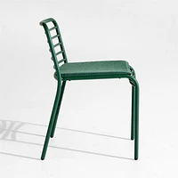 Bari Green Metal Stackable Outdoor Dining Chair with Cushion