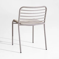 Bari Taupe Metal Stackable Outdoor Dining Chair with Cushion