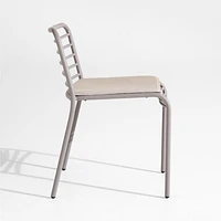 Bari Taupe Metal Stackable Outdoor Dining Chair with Cushion