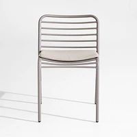 Bari Taupe Metal Stackable Outdoor Dining Chair with Cushion