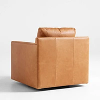 Barrett II 35.5" Leather Track Arm Swivel Chair