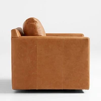 Barrett II 35.5" Leather Track Arm Swivel Chair