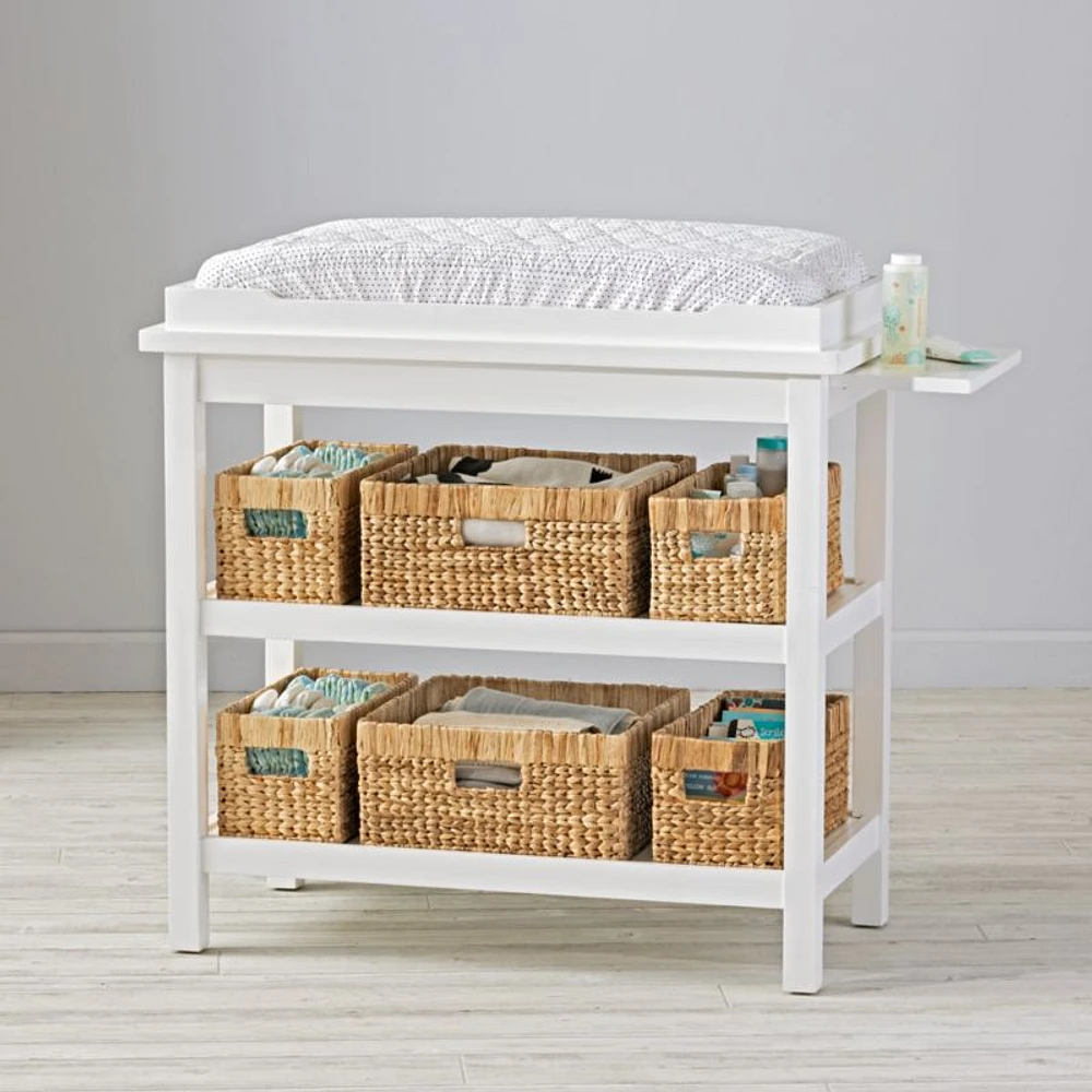 Natural Wicker Changing Table Basket with Handles