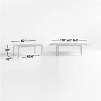 Basque 82"-118" Amber Solid Wood Extendable Dining Table