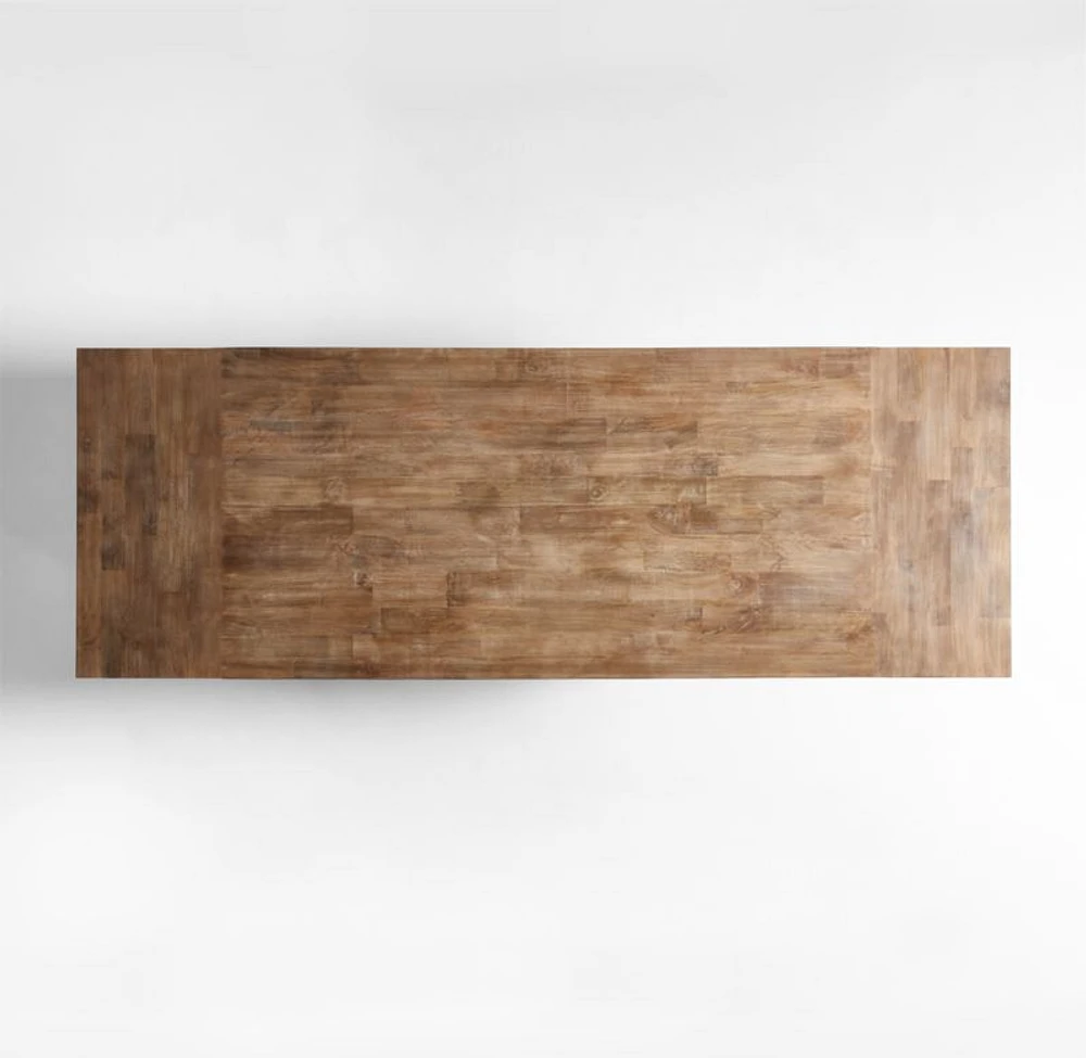 Basque 82"-118" Weathered Light Brown Solid Wood Extendable Dining Table