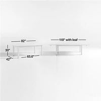 Basque 82"-118" Weathered Light Brown Solid Wood Extendable Dining Table