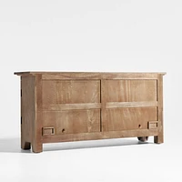 Basque 68" Weathered Light Brown Solid Wood Credenza