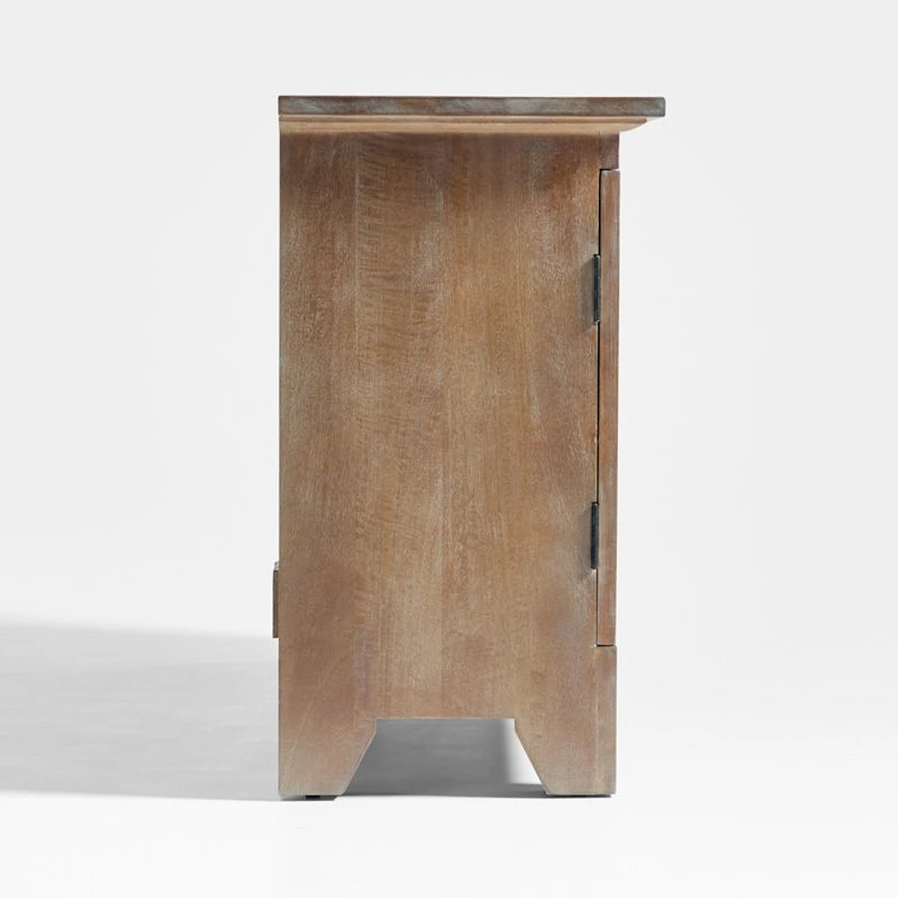 Basque 68" Weathered Light Brown Solid Wood Credenza