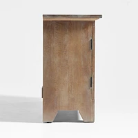 Basque 68" Weathered Light Brown Solid Wood Credenza