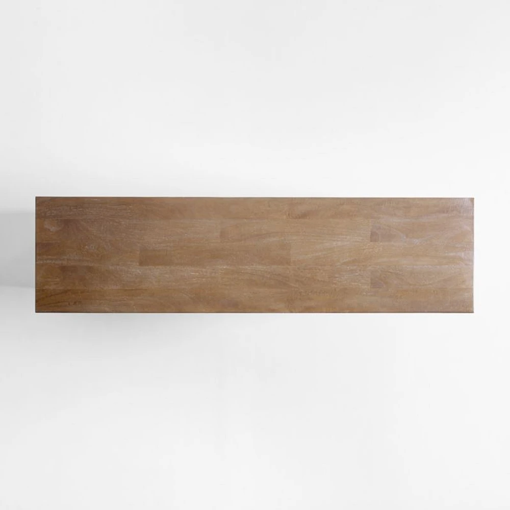 Basque 68" Weathered Light Brown Solid Wood Credenza