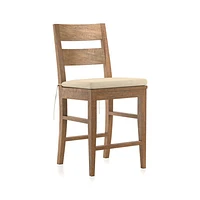 Basque 24" Light Brown Solid Wood Counter Stool