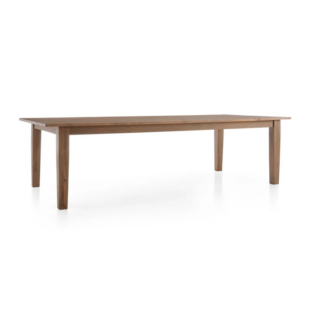 Basque 104" Weathered Light Brown Solid Wood Dining Table