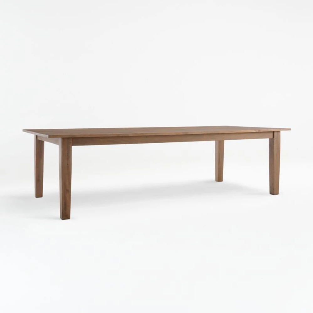 Basque 104" Weathered Light Brown Solid Wood Dining Table