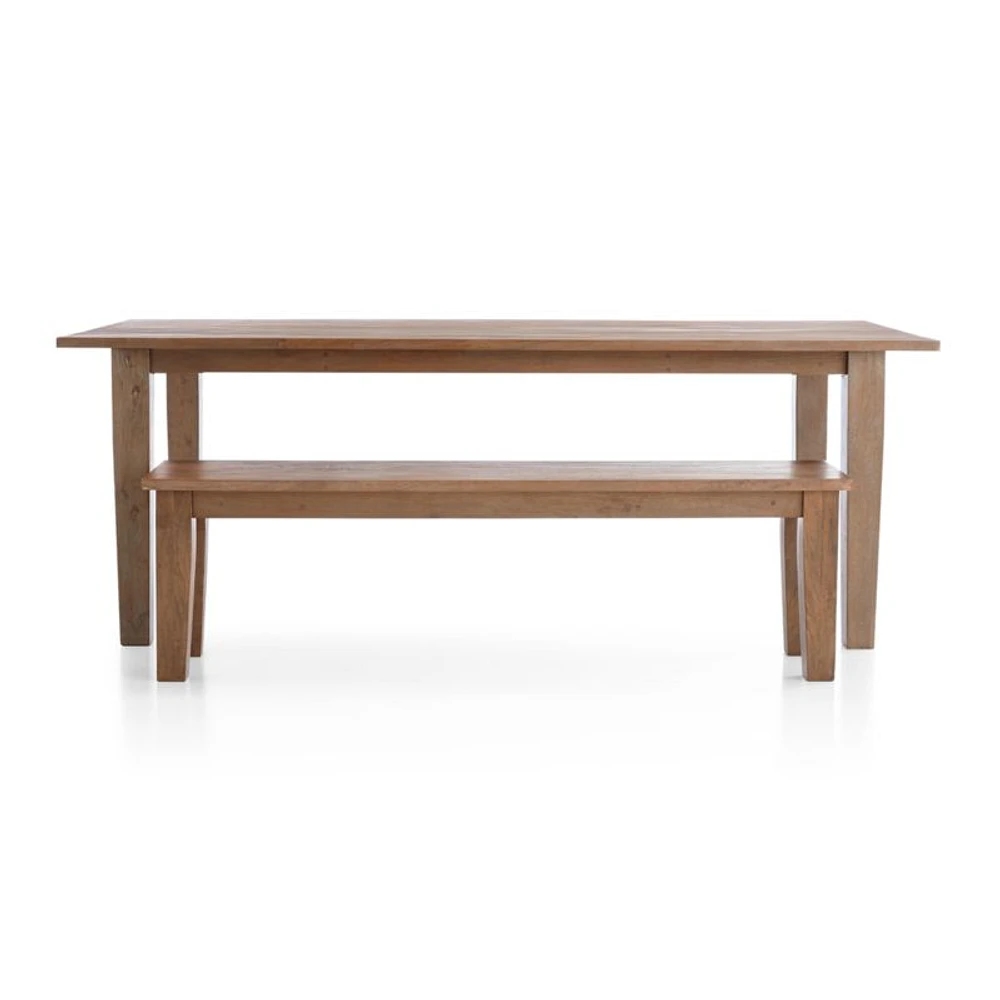 Basque 82"-118" Weathered Light Brown Solid Wood Extendable Dining Table
