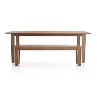 Basque 82"-118" Weathered Light Brown Solid Wood Extendable Dining Table
