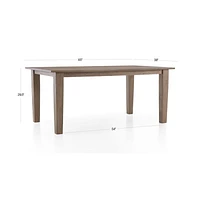 Basque 65" Weathered Light Brown Solid Wood Dining Table