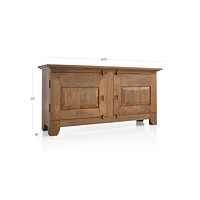 Basque 68" Weathered Light Brown Solid Wood Credenza