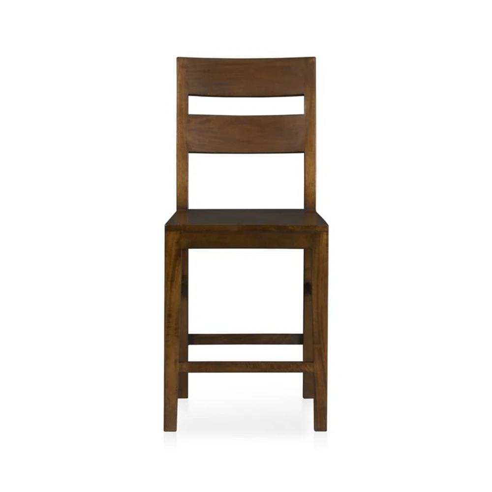 Basque Honey Wood Counter Stool with Camel Cushion