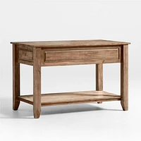 Basque 56" Light Brown Solid Wood Kitchen Island with Storage