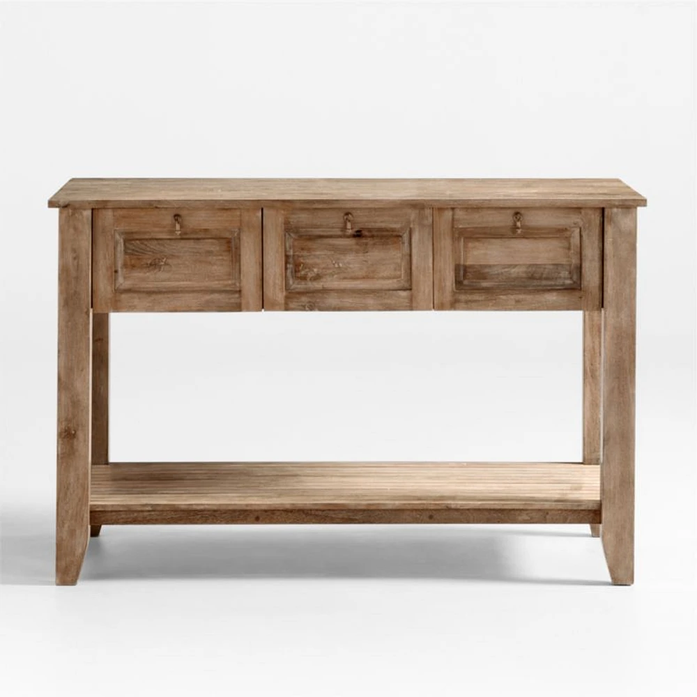 Basque 56" Light Brown Solid Wood Kitchen Island with Storage