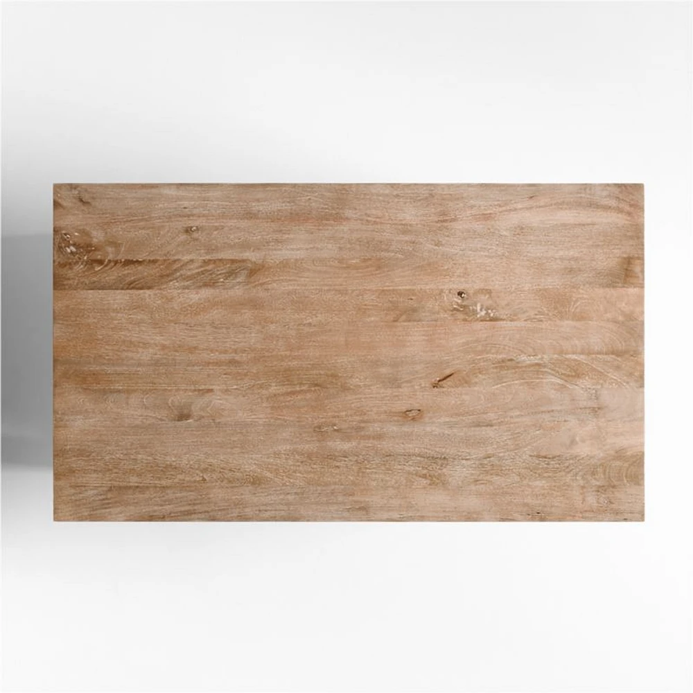 Basque 56" Light Brown Solid Wood Kitchen Island with Storage