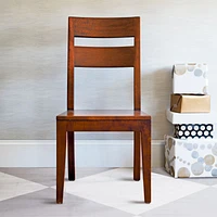Basque Honey Wood Side Chair with Camel Cushion