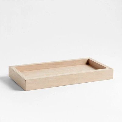 Batten 16" White Oak Wood Bath Wall Shelf