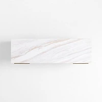 Batten 61.5" Natural Oak Wood Console Desk with White Marble Top